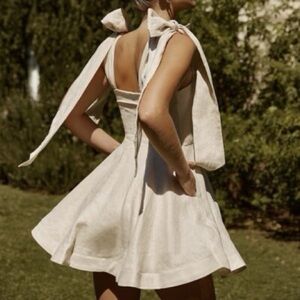 DISSH Cream Aisle Mini Dress with Bow Straps Size 2